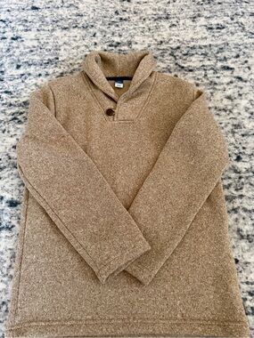 Old Navy Kids Shawl-Collar Pullover Sweater in Light Brown Heather